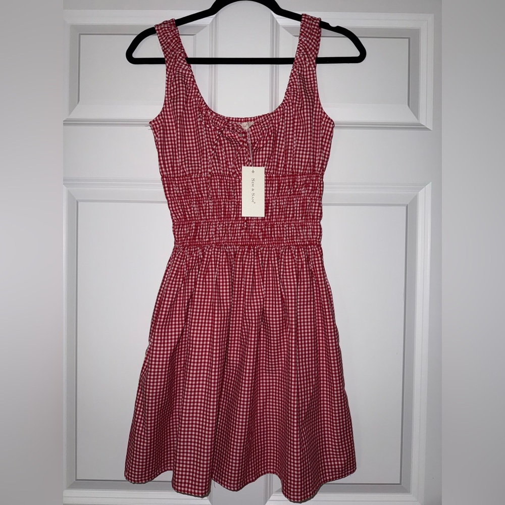 Stylish Red Gingham Mini Dress
